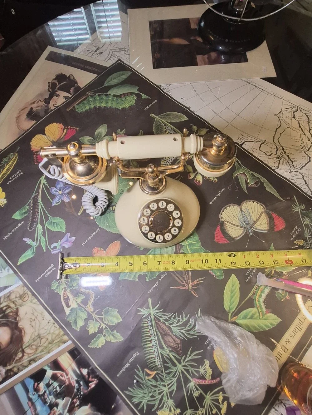 Vintage Cream and Gold Rotary Phone by TELECONCEPTS